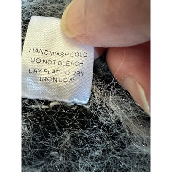 My Beloved Women's Sweater Vest One Size White Black Fuzzy Soft Wool Blend Open - Picture 9 of 12
